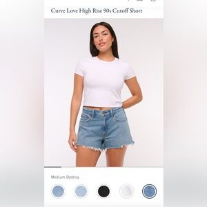 Abercrombie & Fitch Curve Love High Rise 90s Cutoff Short